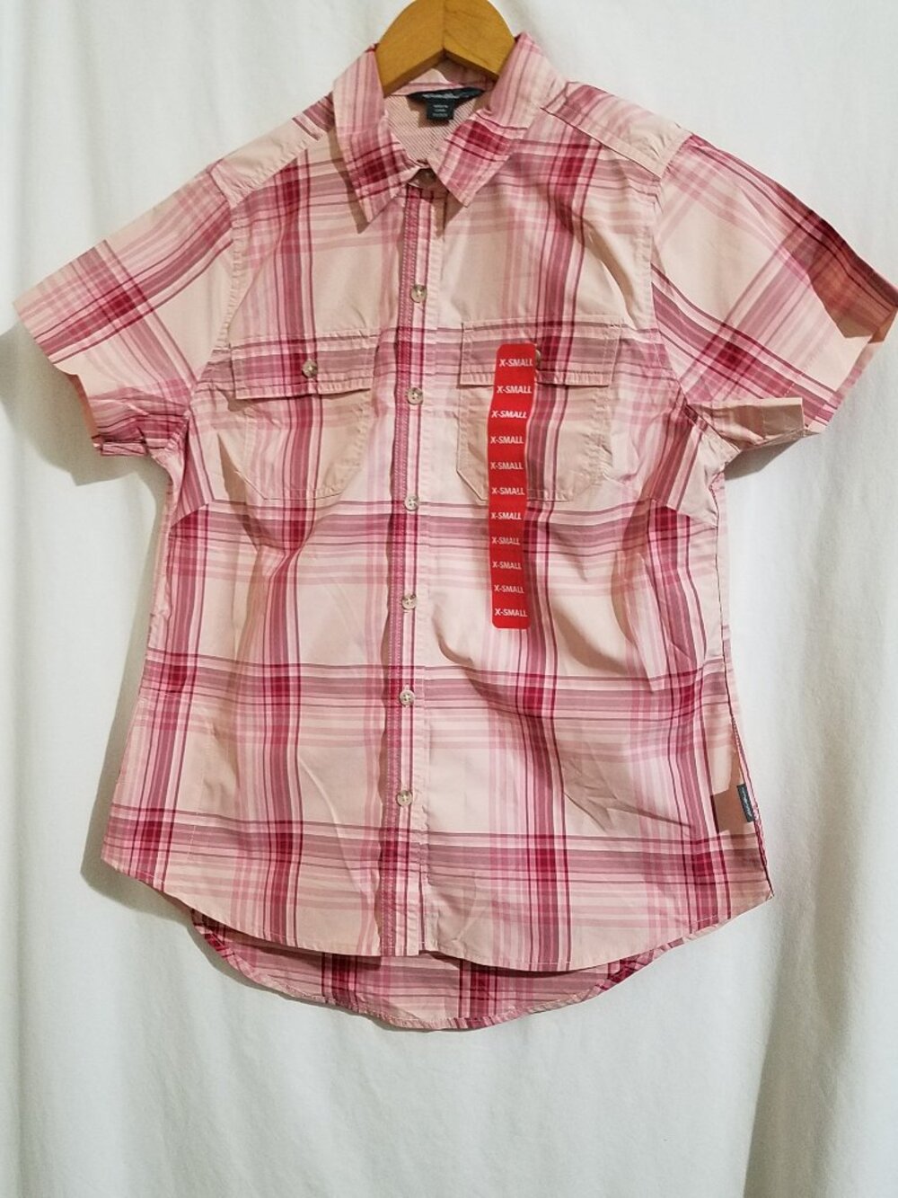 Eddie Bauer Adventure Short Sleeve Shirt | Peach | XS | New With Tags